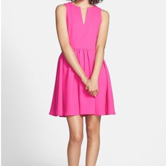 Everly Hot Pink Preppy Dress - Picture 2 of 6
